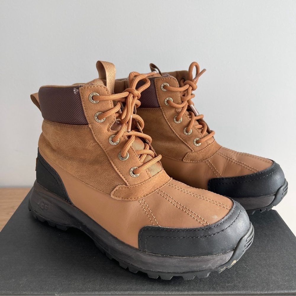 UGG boots Men's Emmett duck waterproof boot 7 brown Black Lace-Up ankle winter - Picture 2 of 12
